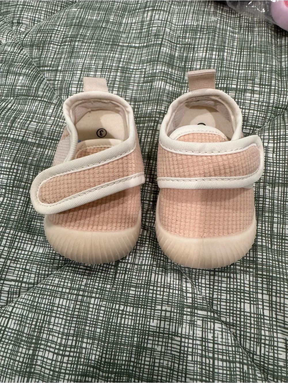 Baby Walker Shoes with Velcro Strap in Soft Pink